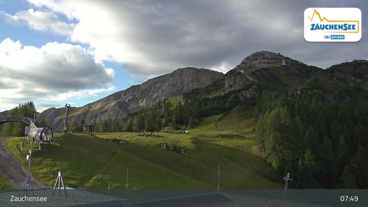 Archived image Webcam Zauchensee: Gamskogelhütte Restaurant