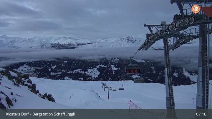 Archived image Webcam Klosters Village: Schaffürggli Top Station