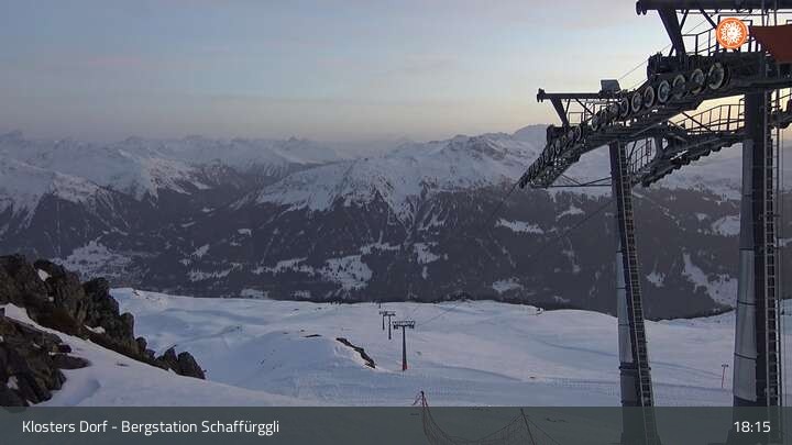 Archived image Webcam Klosters Village: Schaffürggli Top Station