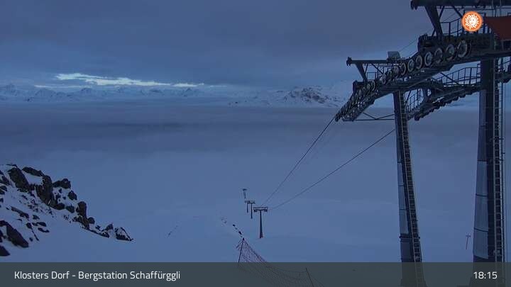Archiv Foto Webcam Klosters Dorf: Bergstation Schaffürggli