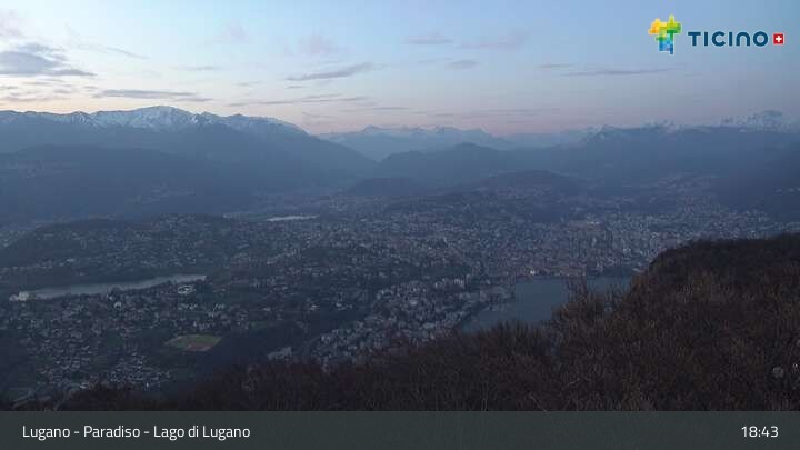 Archiv Foto Webcam Lugano - Paradiso: Monte San Salvatore