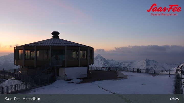 Archived image Webcam Saas-Fee (Mittelallalin)