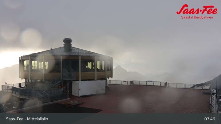 Archived image Webcam Saas-Fee (Mittelallalin)