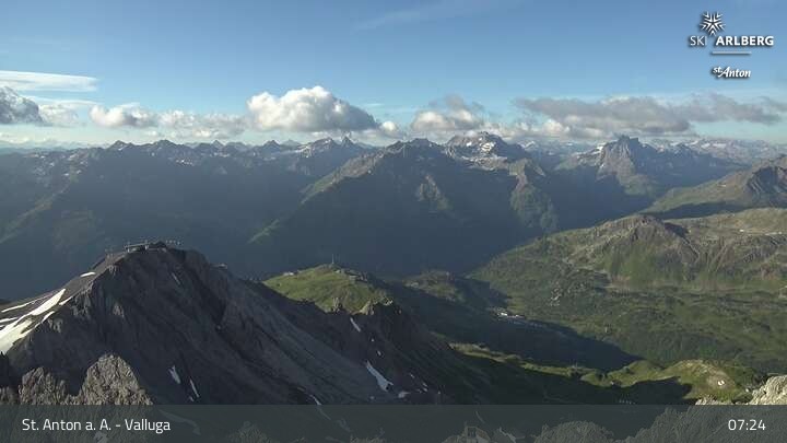 Archived image Webcam Valluga mountain in St. Anton
