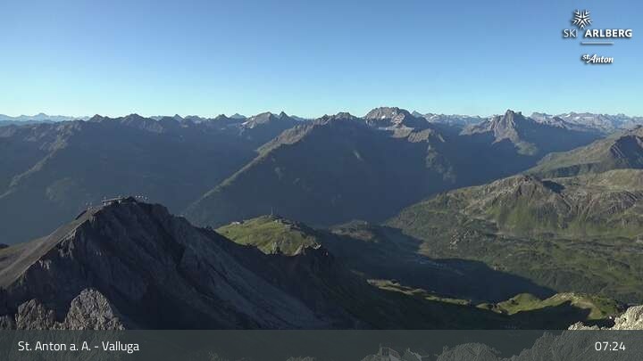 Archived image Webcam Valluga mountain in St. Anton