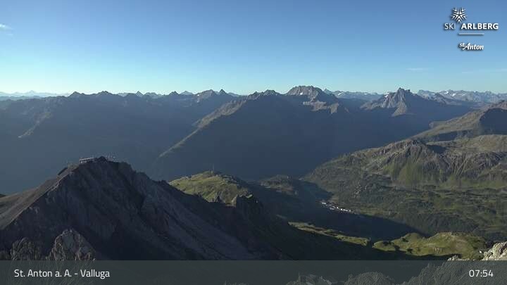 Archived image Webcam Valluga mountain in St. Anton
