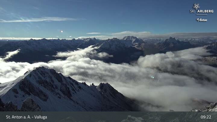 Archiv Foto Webcam St. Anton: Ausblick Valluga