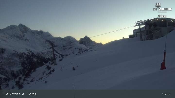 Archived image Webcam Galzig Mountain (St. Anton)