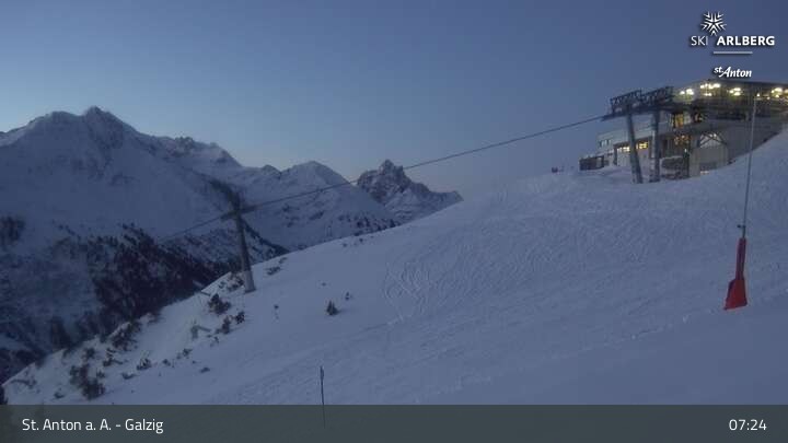 Archived image Webcam Galzig Mountain (St. Anton)