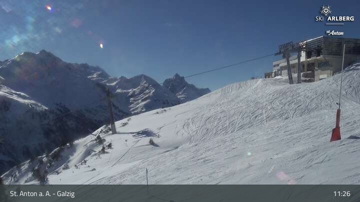 Archived image Webcam Galzig Mountain (St. Anton)