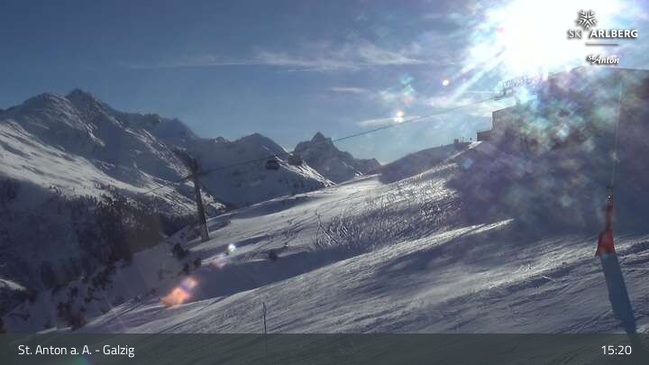 Archived image Webcam Galzig Mountain (St. Anton)