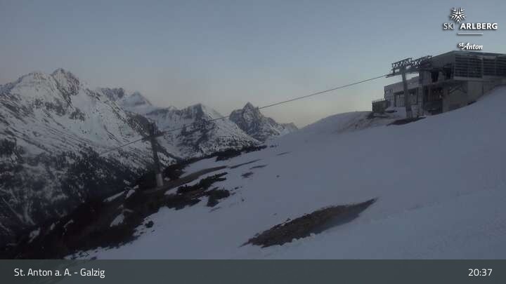 Archived image Webcam Galzig Mountain (St. Anton)