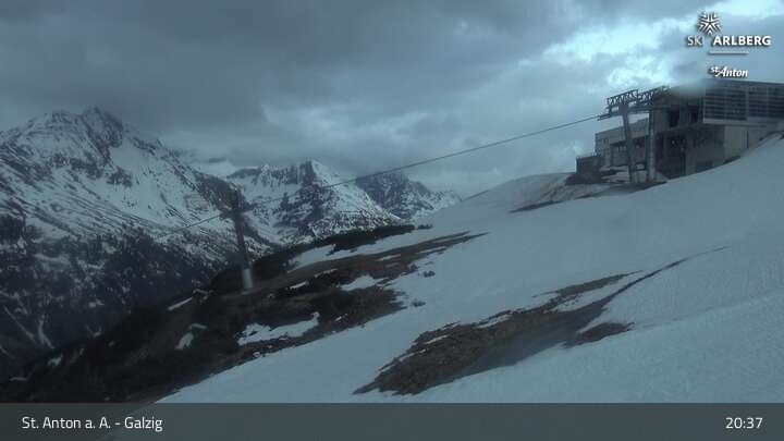 Archived image Webcam Galzig Mountain (St. Anton)