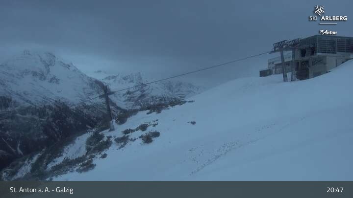 Archived image Webcam Galzig Mountain (St. Anton)