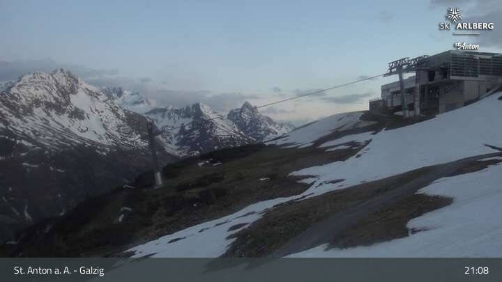 Archived image Webcam Galzig Mountain (St. Anton)