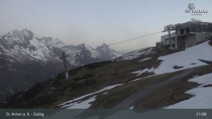 Archived image Webcam Galzig Mountain (St. Anton)