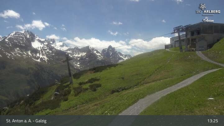 Archived image Webcam Galzig Mountain (St. Anton)