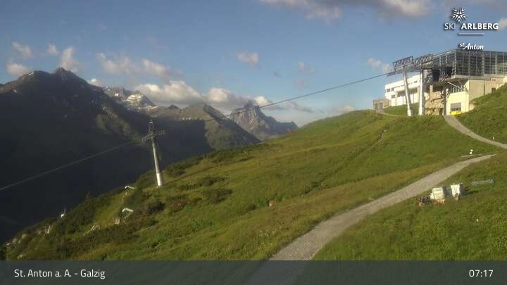 Archived image Webcam Galzig Mountain (St. Anton)