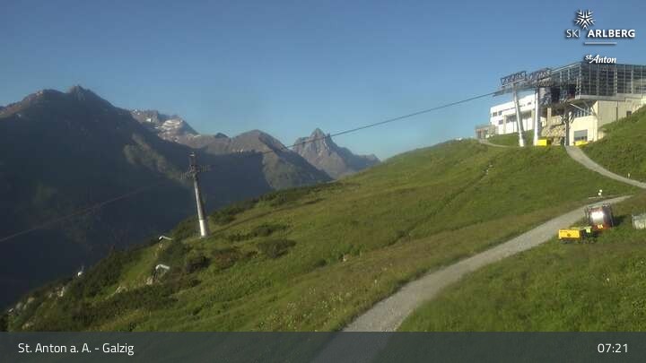 Archived image Webcam Galzig Mountain (St. Anton)