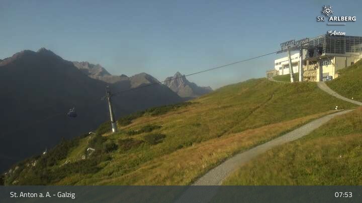 Archived image Webcam Galzig Mountain (St. Anton)