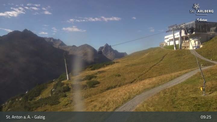 Archived image Webcam Galzig Mountain (St. Anton)