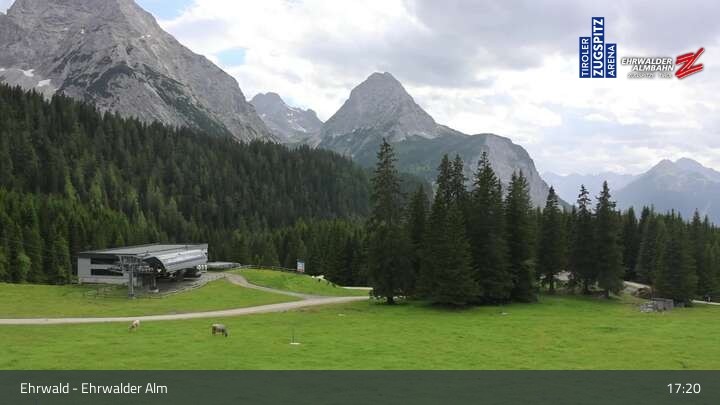 Archiv Foto Webcam Sicht auf das Kinderland an der Ehrwalder Alm