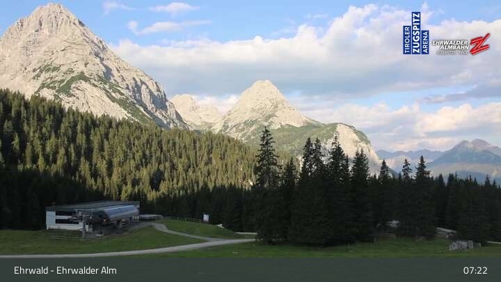 Archiv Foto Webcam Sicht auf das Kinderland an der Ehrwalder Alm