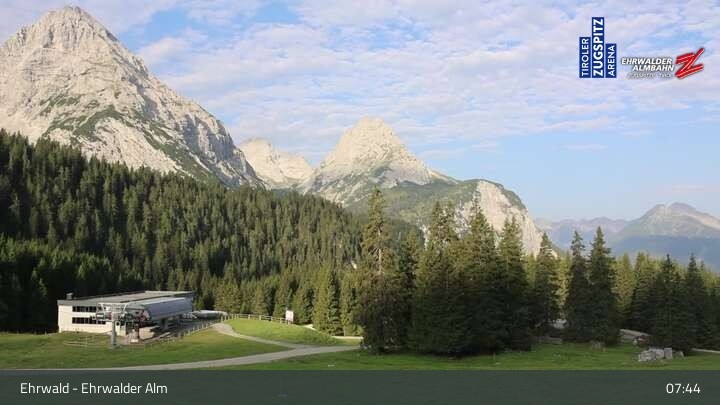 Archiv Foto Webcam Sicht auf das Kinderland an der Ehrwalder Alm