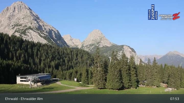 Archiv Foto Webcam Sicht auf das Kinderland an der Ehrwalder Alm
