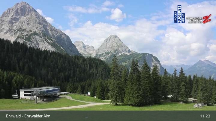 Archiv Foto Webcam Sicht auf das Kinderland an der Ehrwalder Alm