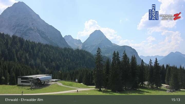 Archiv Foto Webcam Sicht auf das Kinderland an der Ehrwalder Alm