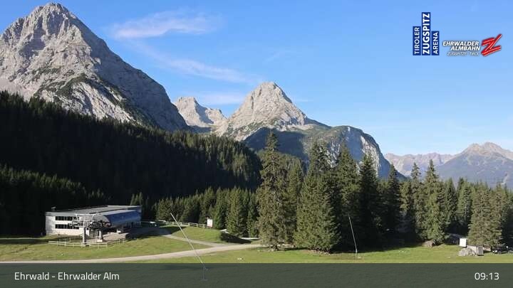 Archiv Foto Webcam Sicht auf das Kinderland an der Ehrwalder Alm