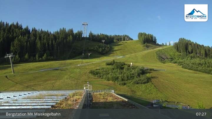 Archived image Webcam Kaprun: View Top Station Maiskogelbahn