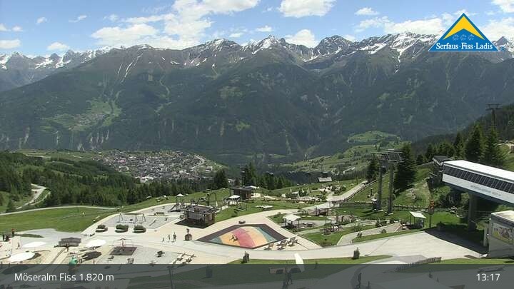 Archiv Foto Webcam Fiss: Sommer Funpark auf der Möseralm