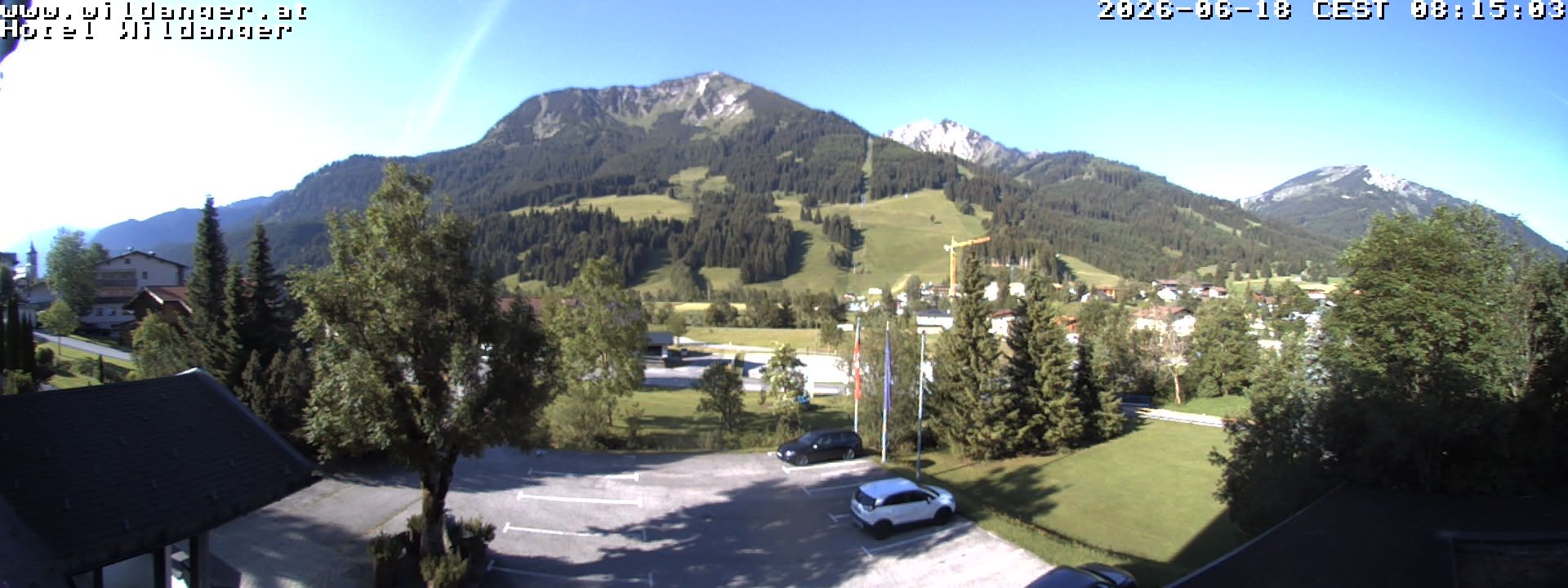 Archived image Webcam Hotel Wildanger - Zöblen