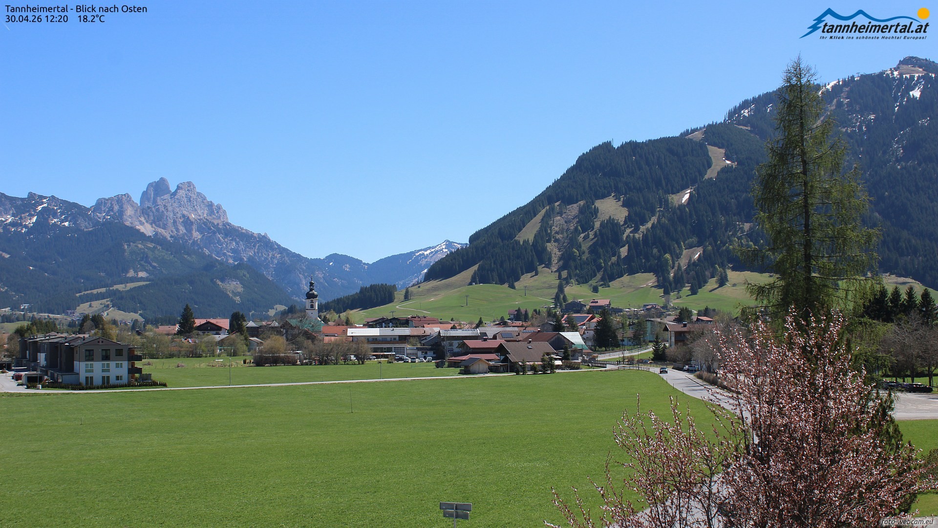 Archiv Foto Webcam Blick ins Tannheimer Tal