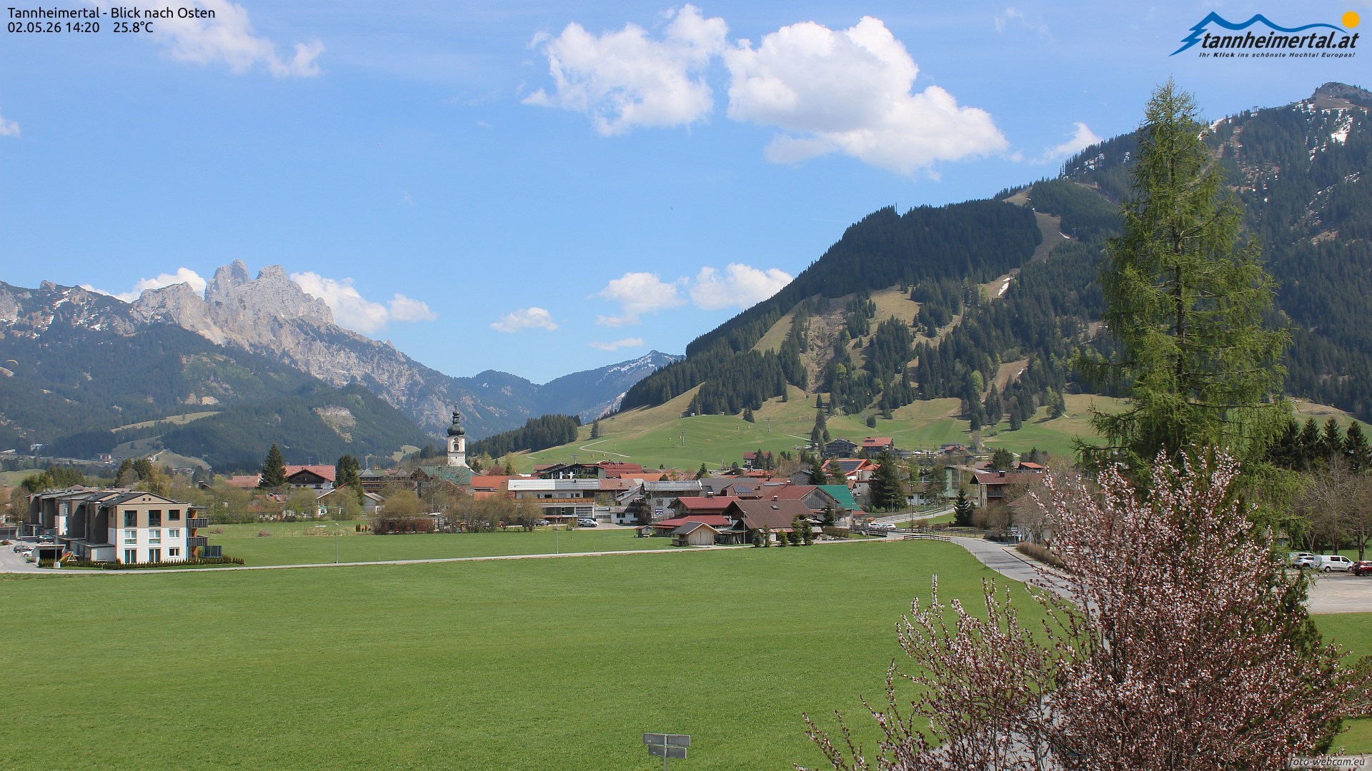 Archiv Foto Webcam Blick ins Tannheimer Tal