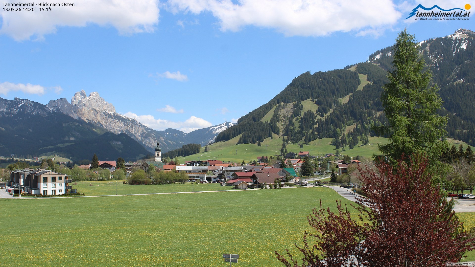 Archiv Foto Webcam Blick ins Tannheimer Tal