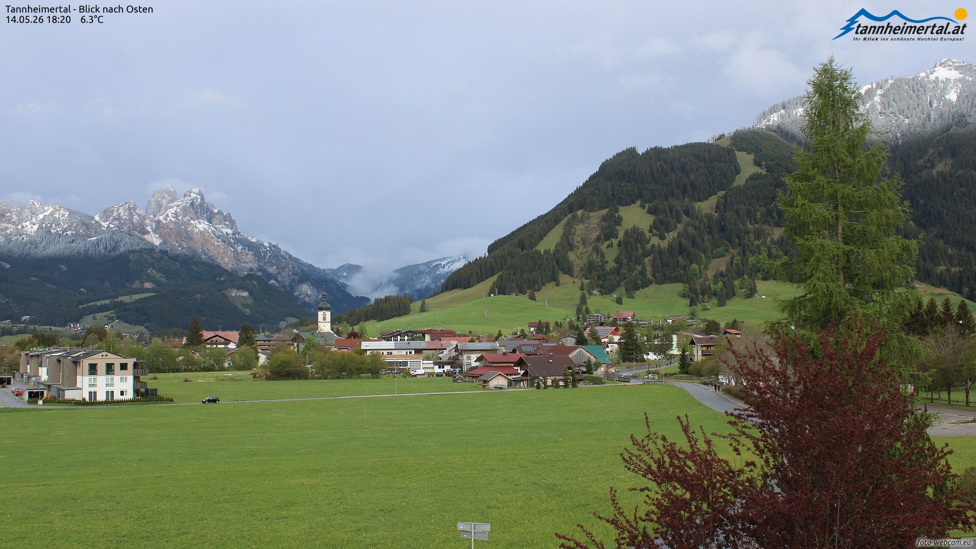 Archiv Foto Webcam Blick ins Tannheimer Tal