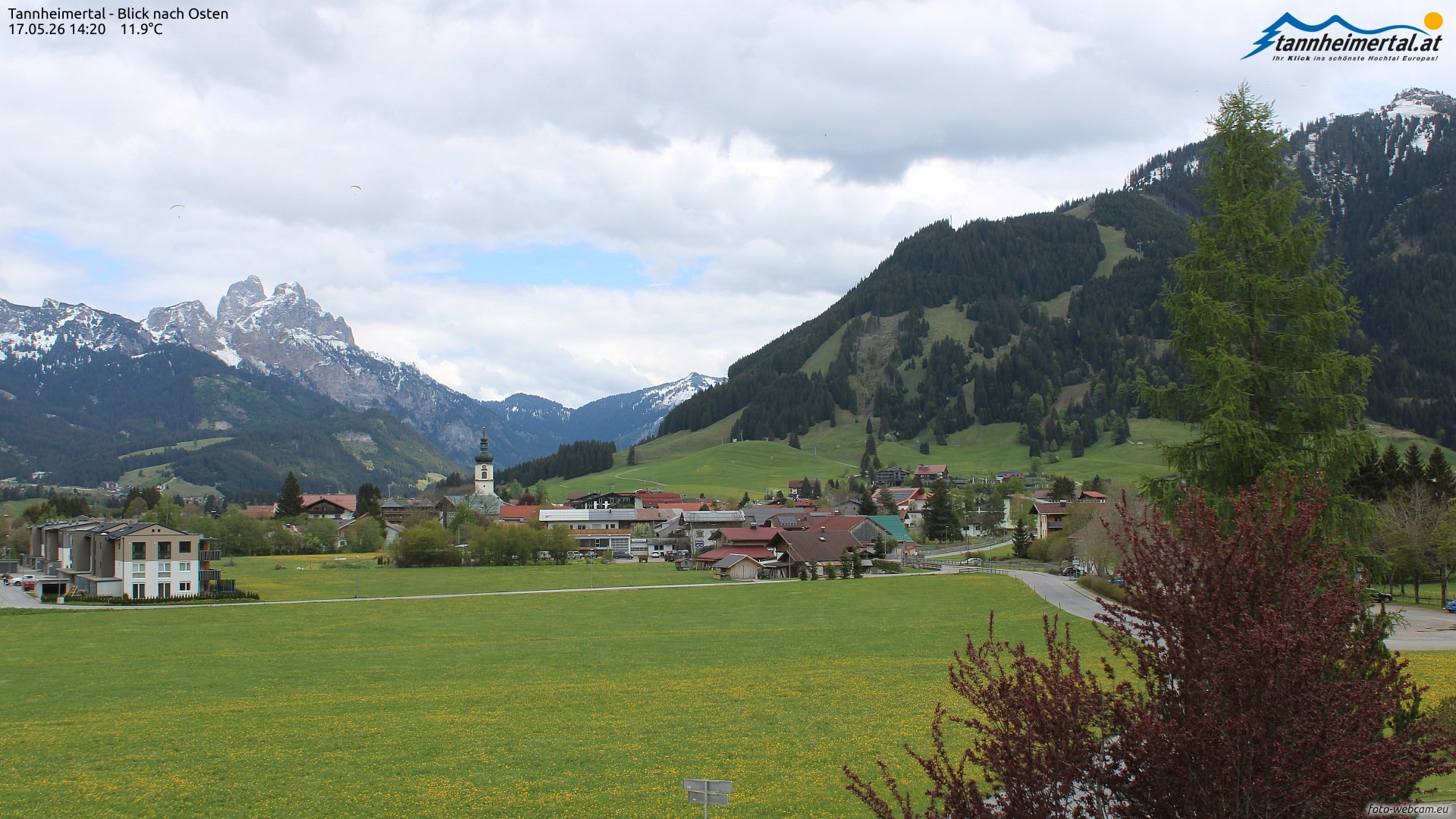 Archiv Foto Webcam Blick ins Tannheimer Tal