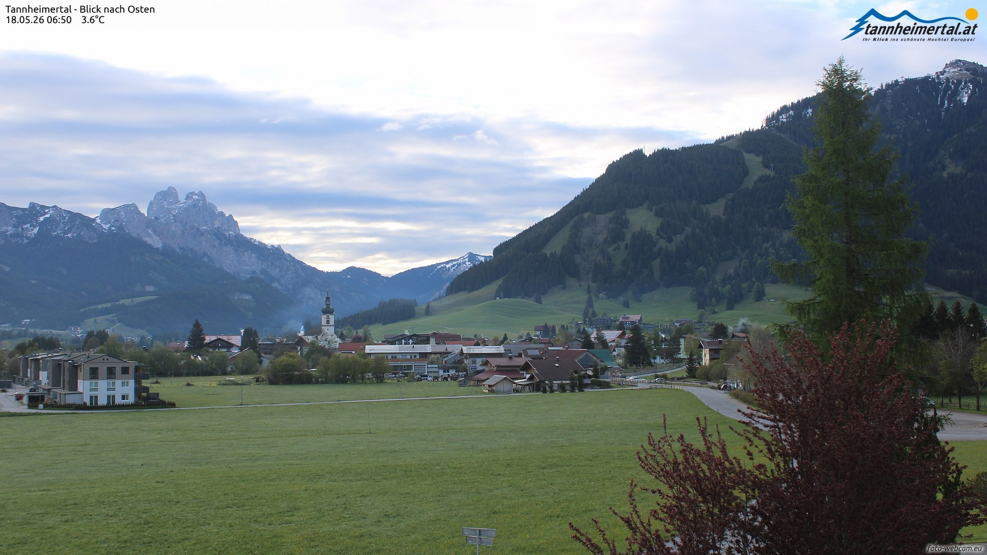 Archiv Foto Webcam Blick ins Tannheimer Tal
