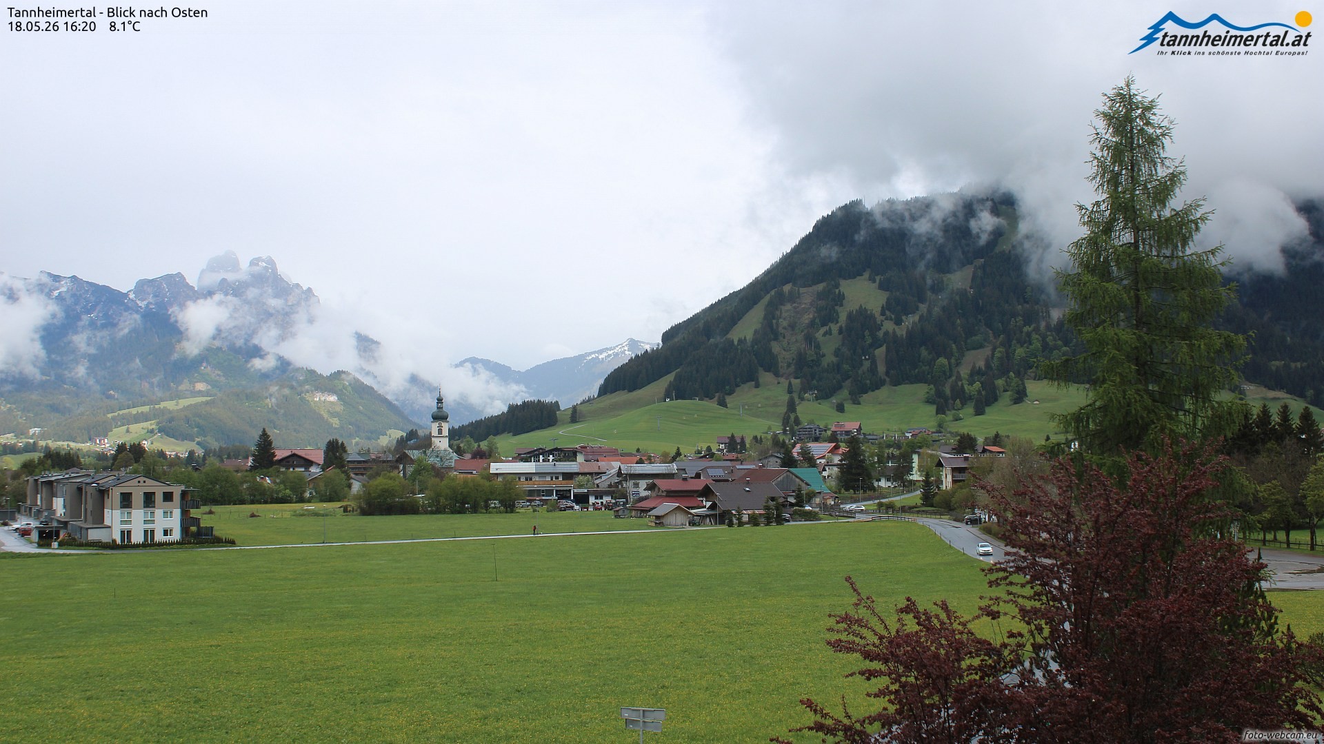 Archiv Foto Webcam Blick ins Tannheimer Tal