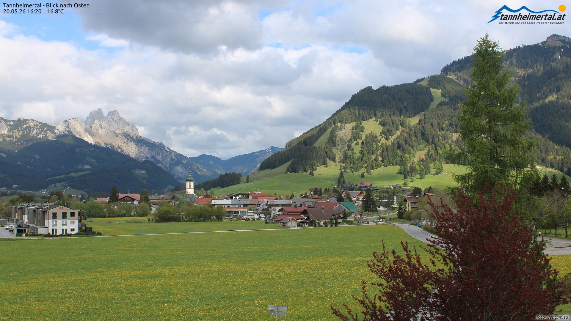 Archiv Foto Webcam Blick ins Tannheimer Tal