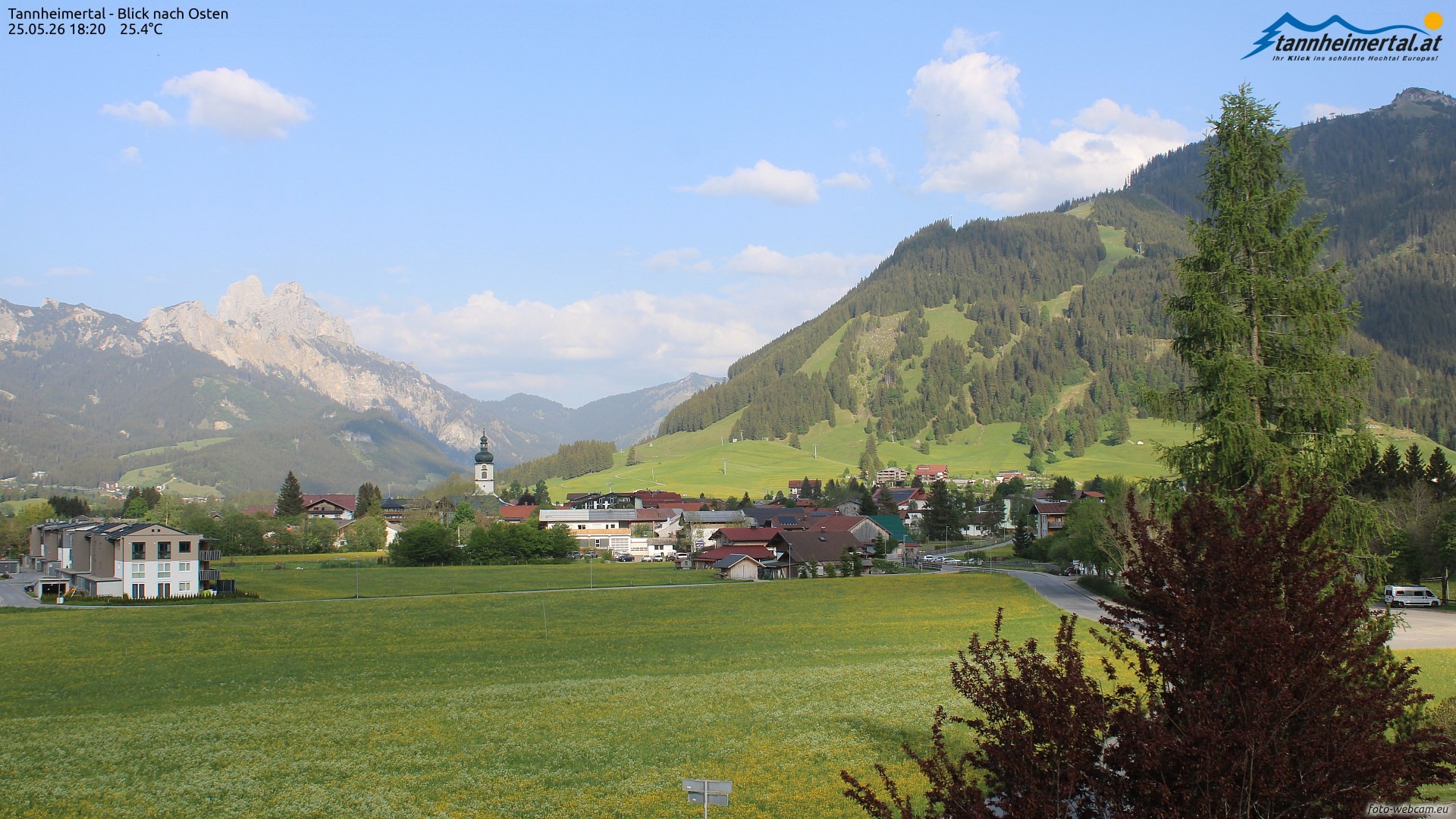 Archiv Foto Webcam Blick ins Tannheimer Tal
