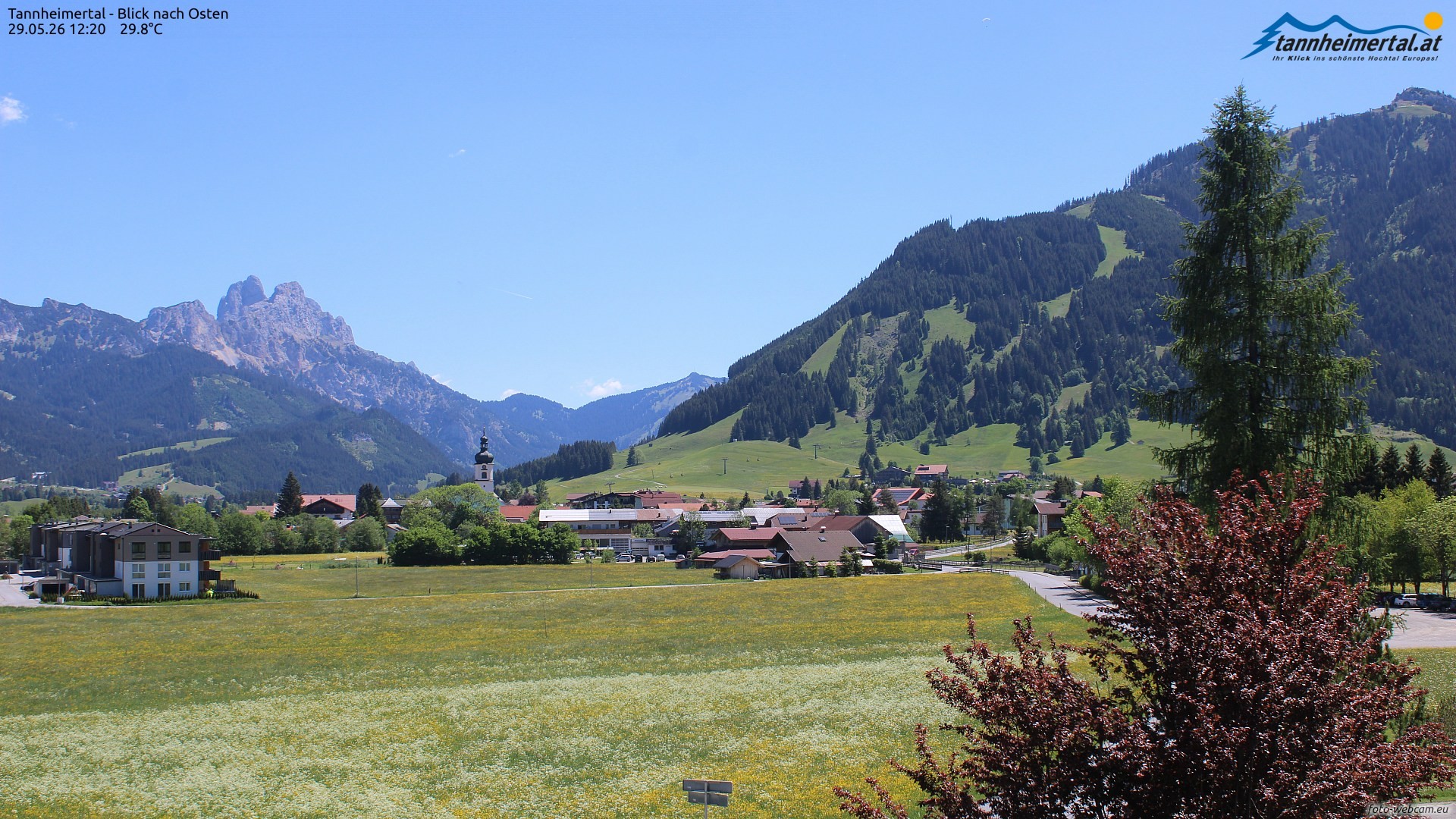 Archiv Foto Webcam Blick ins Tannheimer Tal