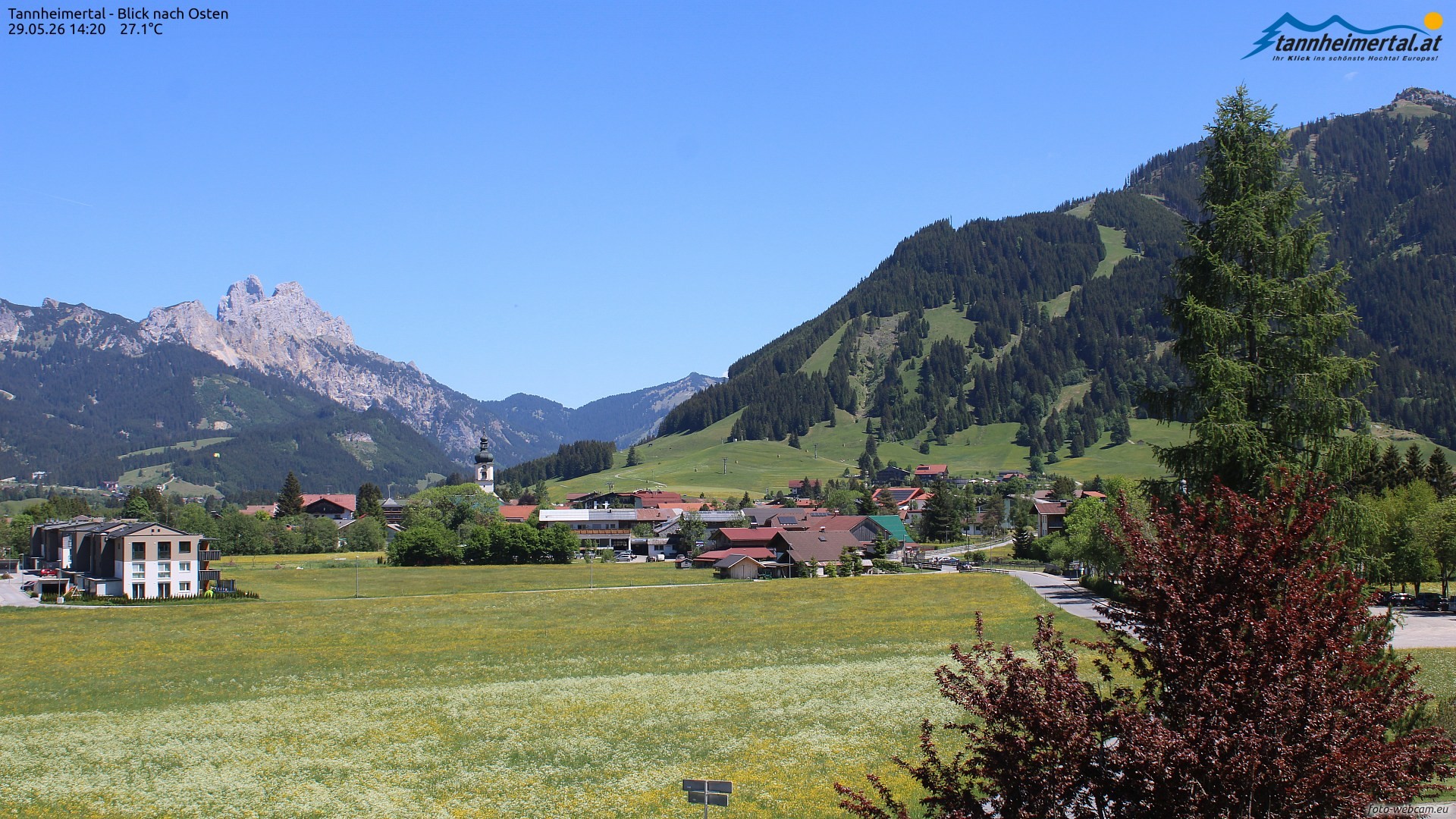 Archiv Foto Webcam Blick ins Tannheimer Tal