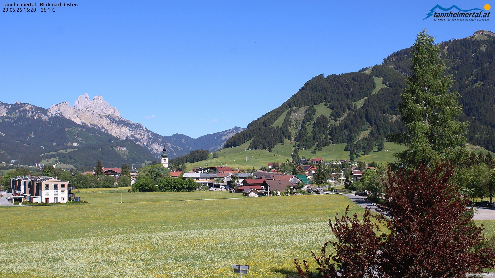 Archiv Foto Webcam Blick ins Tannheimer Tal