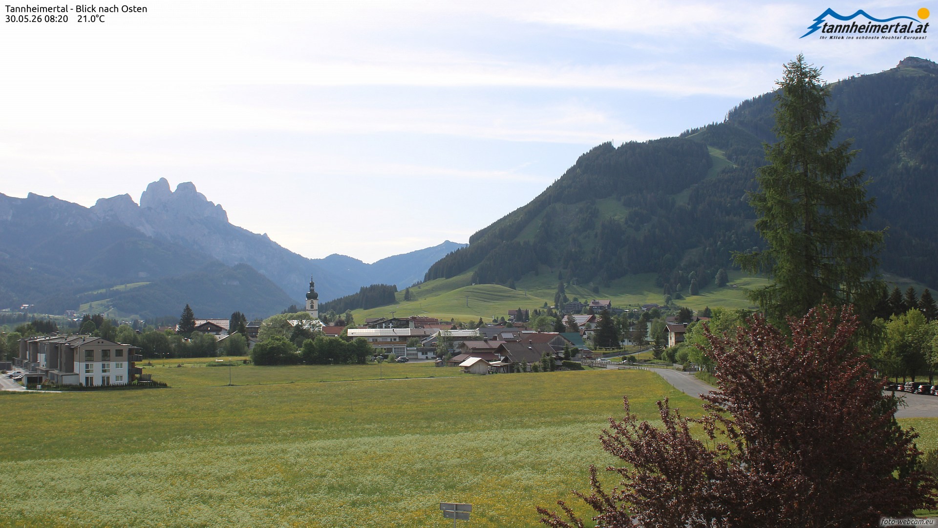 Archiv Foto Webcam Blick ins Tannheimer Tal