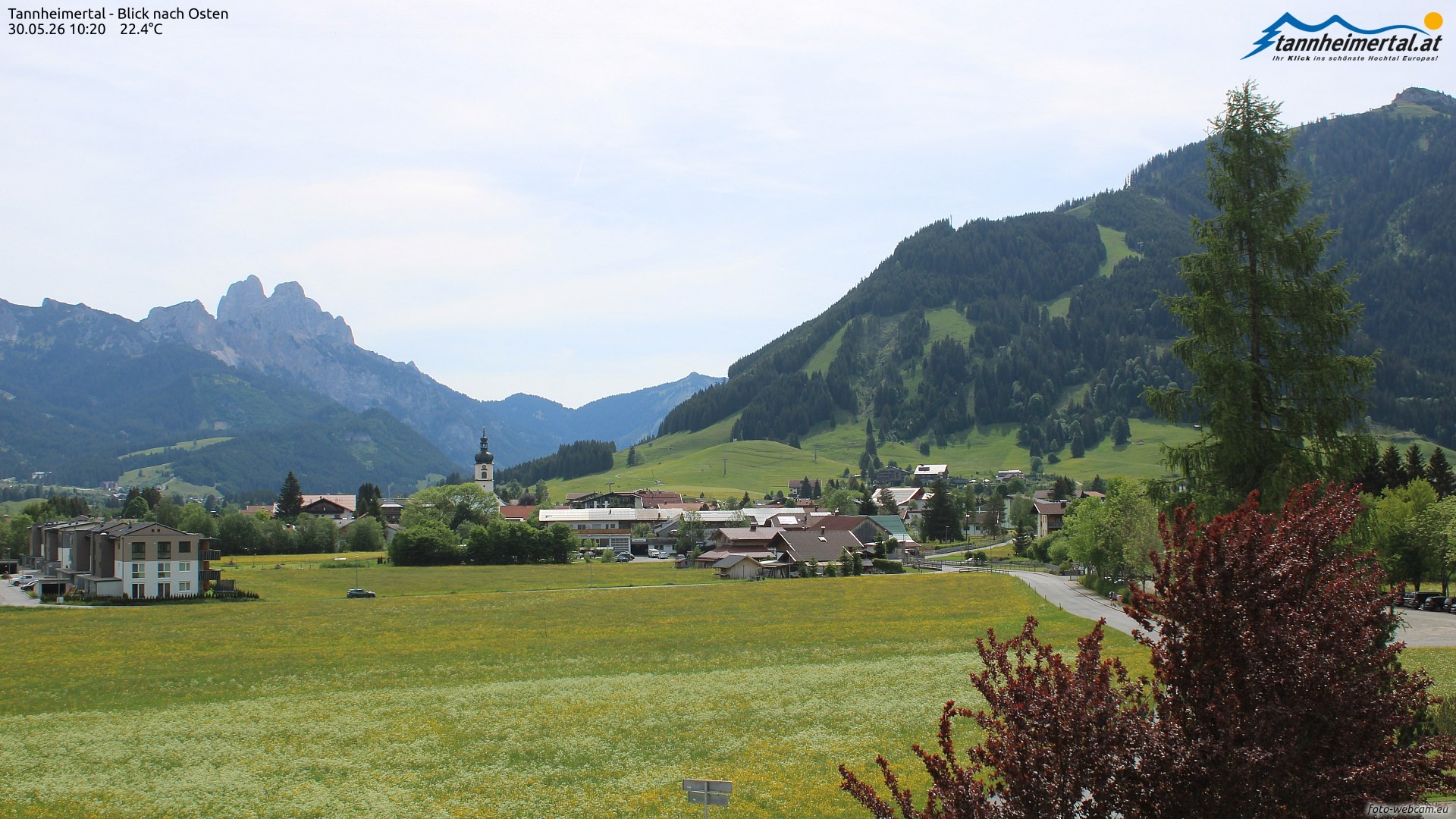 Archiv Foto Webcam Blick ins Tannheimer Tal
