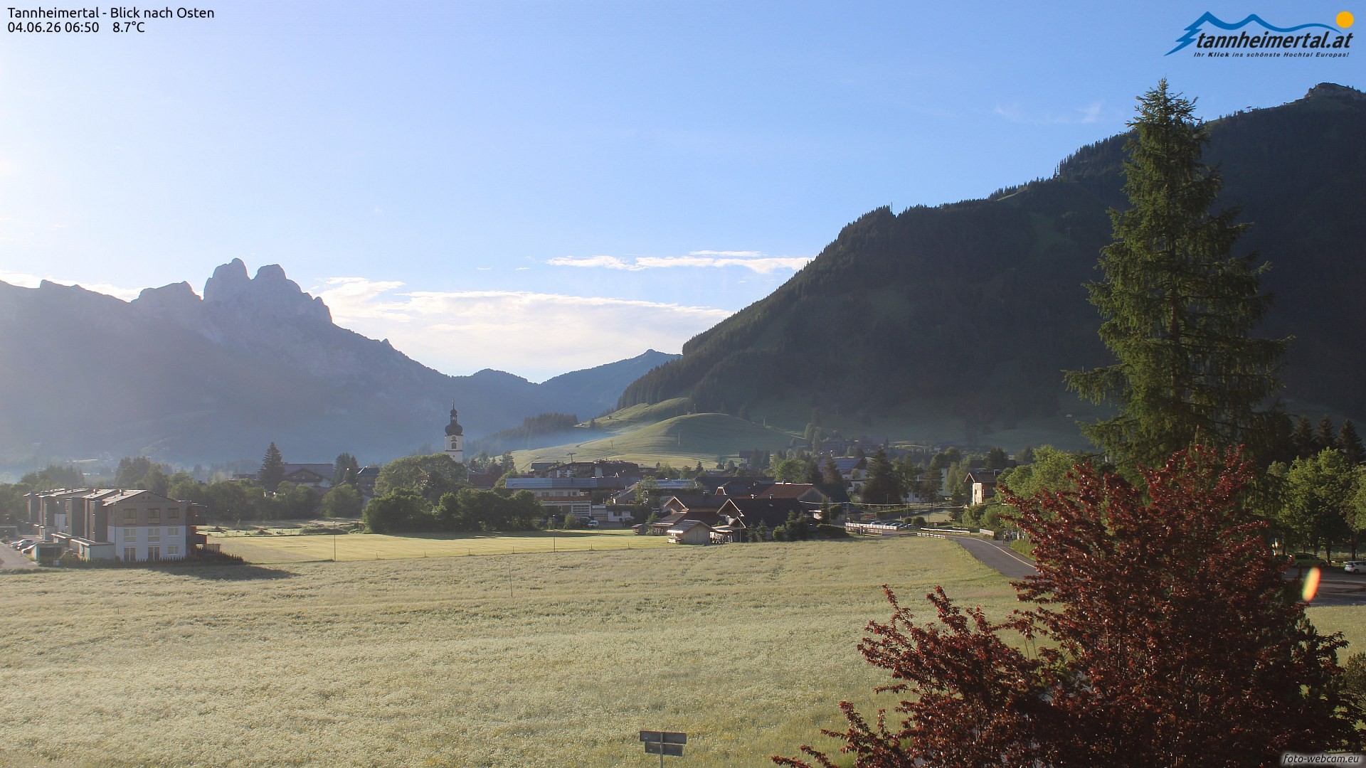 Archiv Foto Webcam Blick ins Tannheimer Tal